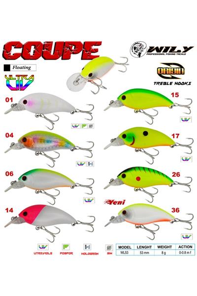 Wily Coupe 5,3 cm Maket Balık 8 gr