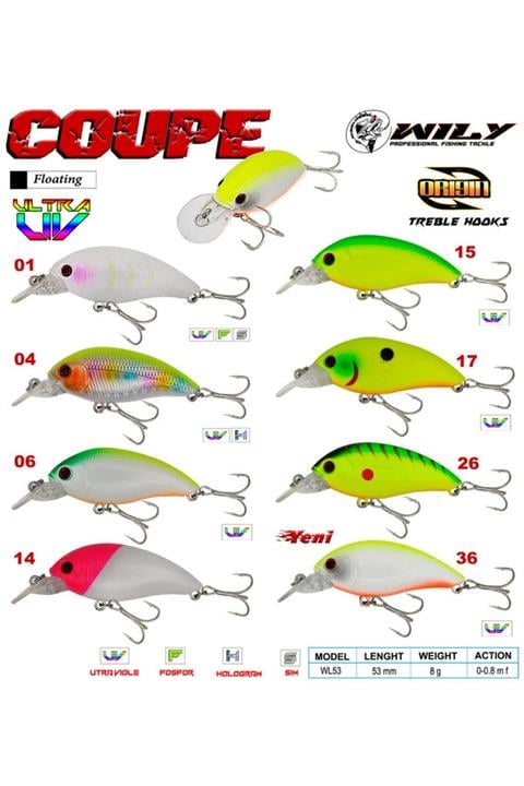 Wily Coupe 5,3 cm Maket Balık 8 gr
