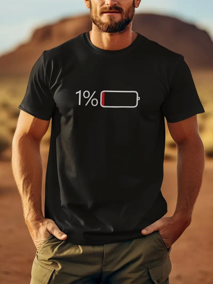 Baskılı Oversize Bisiklet Yaka T-shirt - Siyah