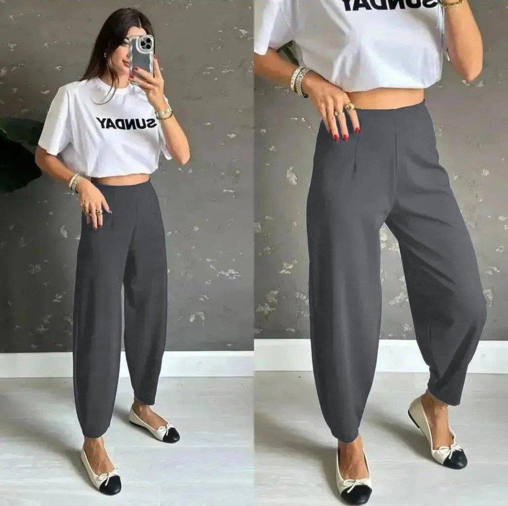 Kadın Yüksek Bel Krep Pantolon