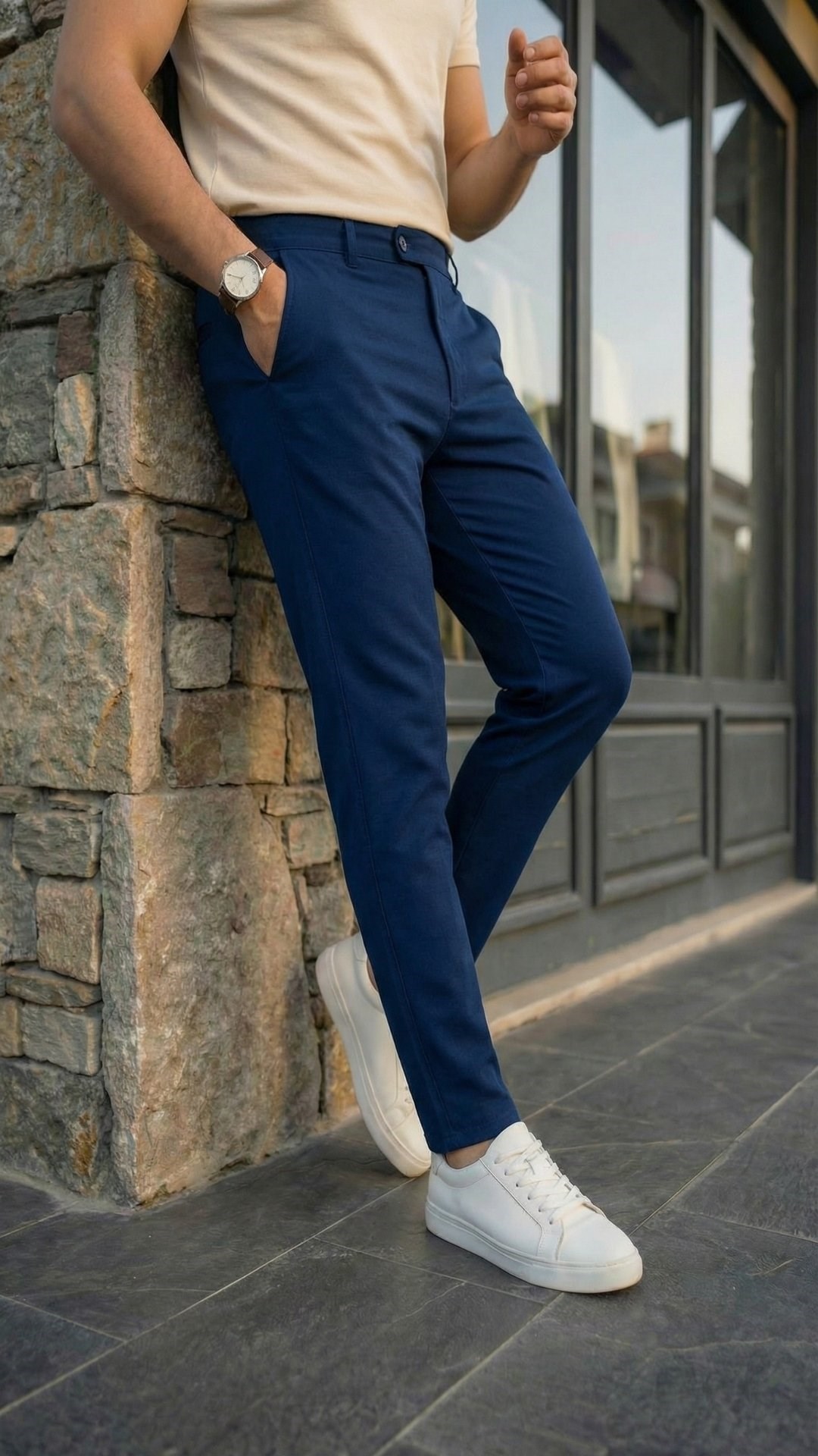 Erkek Slim Fit Dilli Kumaş Pantolon
