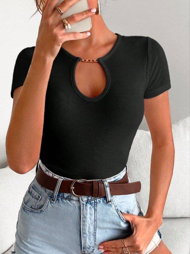 Kadın Zincir Detaylı Bluz
