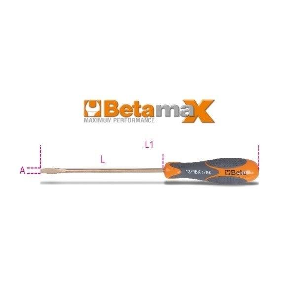 Beta 1270BA Kıvılcım Çıkarmaz Düz Tornavida 8x200mm