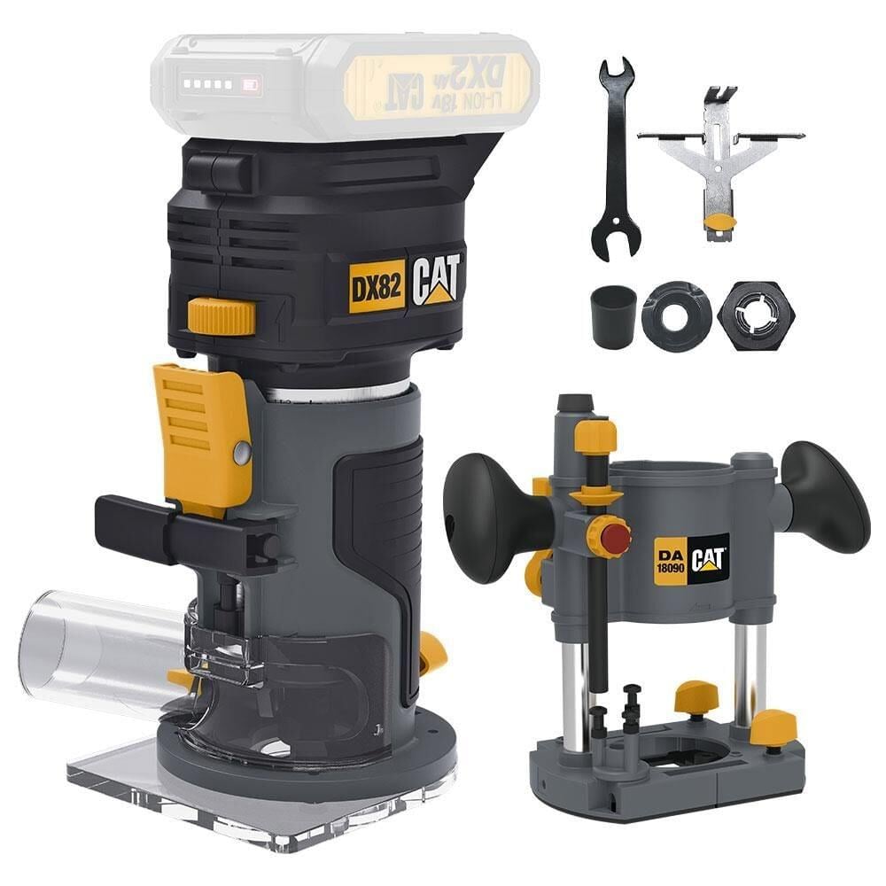 CAT DX82B.3 18Volt Şarjlı Devir Ayarlı El Frezesi Formika Tıraşlama (Akü Dahil Değildir)