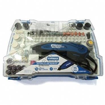 Evomax DM 135D Çok Fonksiyonlu Gravür ve Taşlama Seti 190 Parça