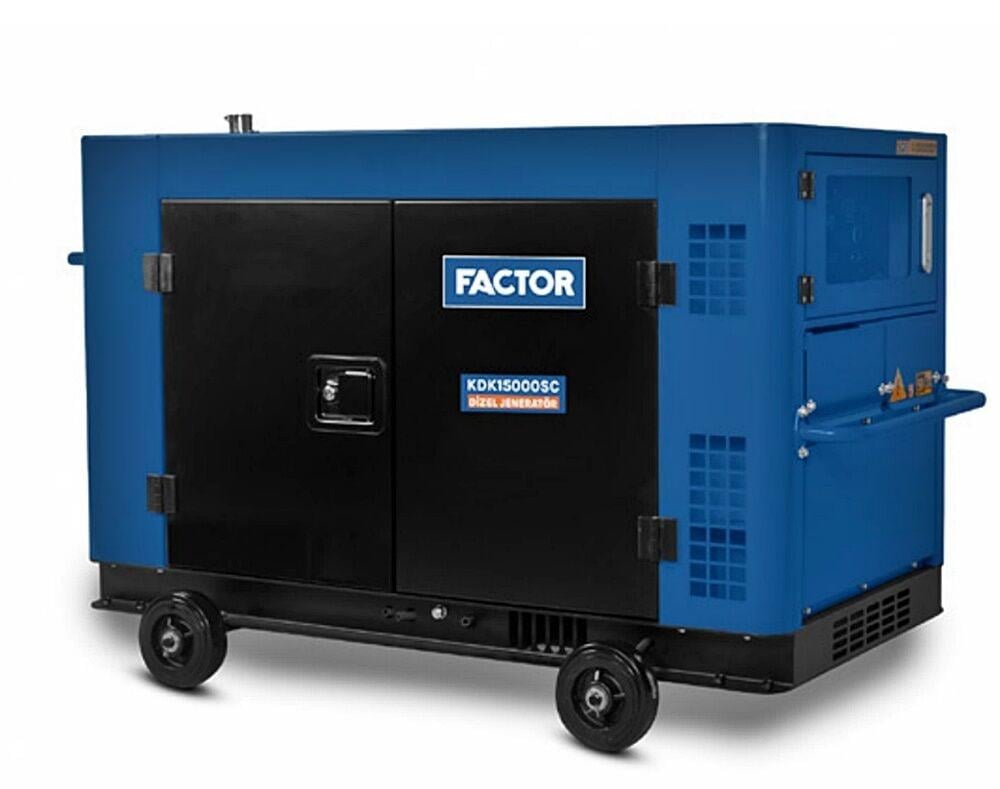 Factor KDK15000SC Dizel Jeneratör 15 kVA | Monofaze, Marşlı, Dijital Göstergeli, Kabinli