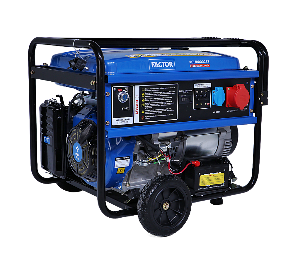 Factor KGL10000CE3 10 kVA Benzinli Jeneratör – İpli ve Marşlı Güçlü Enerji Çözümü