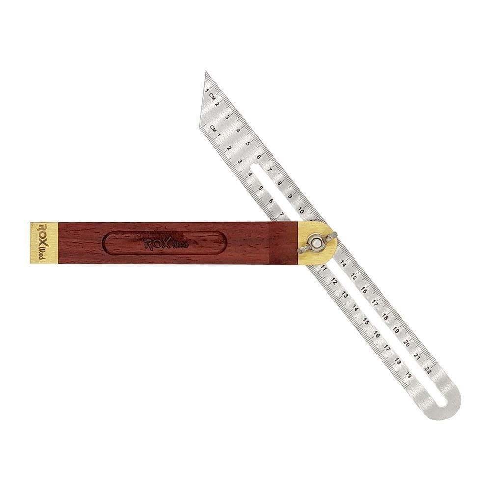 Gül Ağacı Ayarlı Marangoz Gönyesi 7” | Doğal Ahşap Hassas Ölçüm Gönyesi 22 cm | Rox Wood