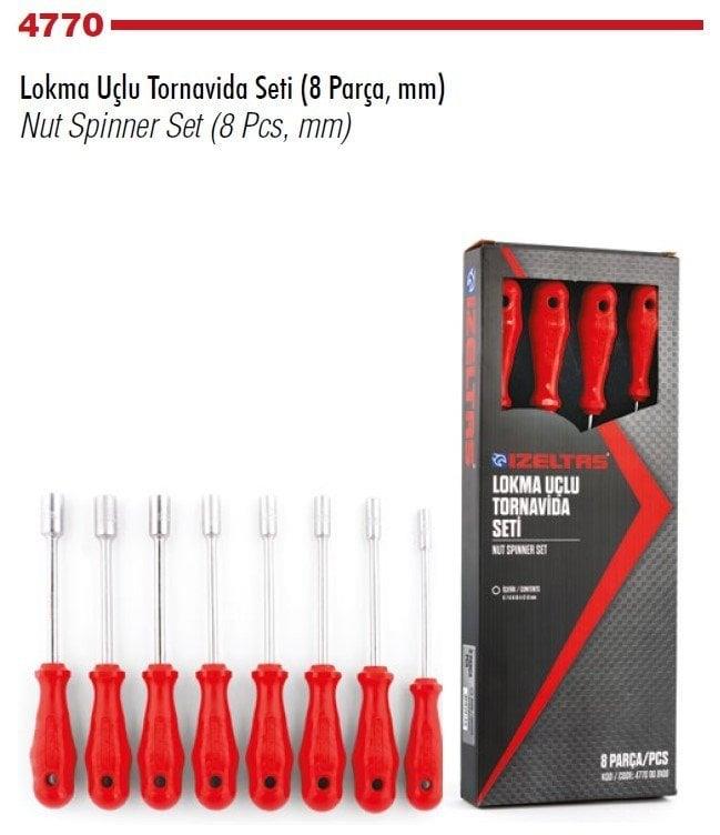 İzeltaş 4770 00 8108 Lokma Uçlu Tornavida Takımı 8 Parça