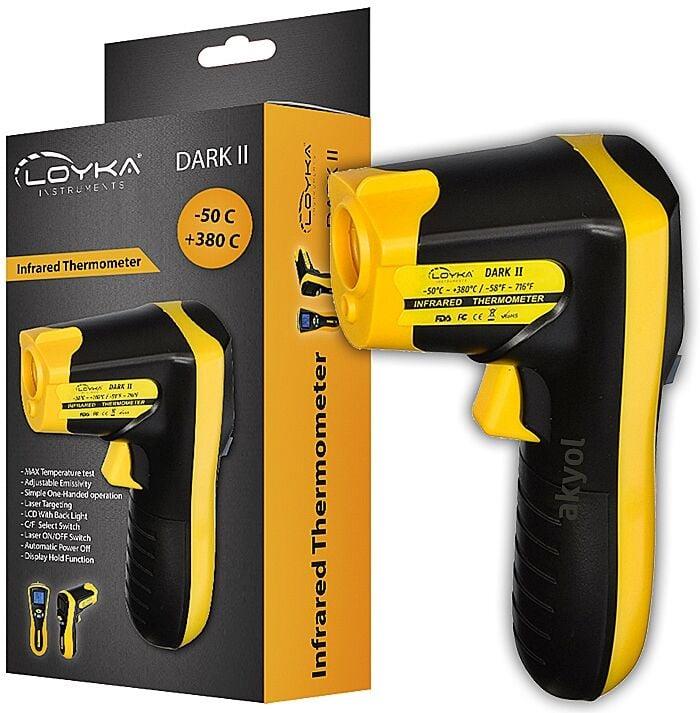 Loyka DARK II Kızılötesi Lazerli Sıcaklık Ölçer 380°C | Temassız Dijital Isı Ölçüm