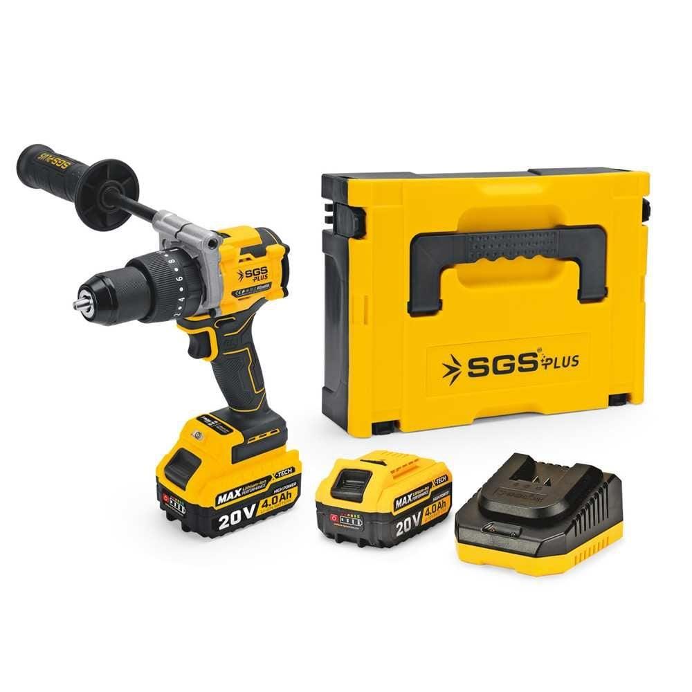 SGS SGS5533 Çift Akülü Kömürsüz Motor Şarjlı Darbeli Matkap Seti 20 V-130 Nm-2x4.0Ah
