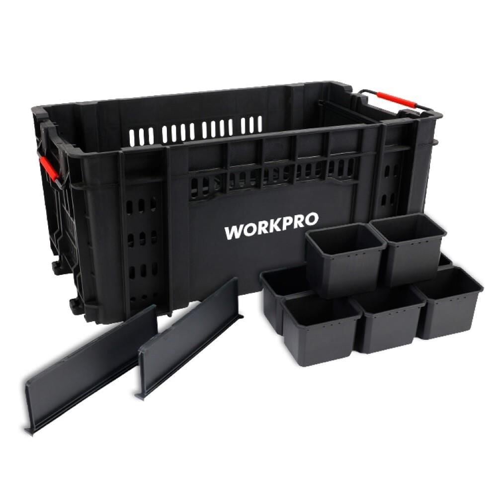 WORKPRO WP283028 46 Lt Üstü Açık Takım Çantası – 55,7x32,2x25 cm Profesyonel Servis Çantası, Geniş Hacimli