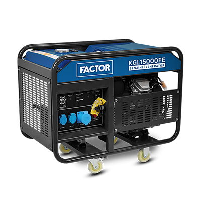 Factor FCKGL15000FE 15 kVA Marşlı Monofaze Marşlı Benzinli Jeneratör | Profesyonel Güç Jeneratörü