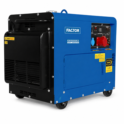 Factor KDK10000SC3 9.4 kVA Kabinli Dizel Jeneratör Trifaze | Sessiz Güçlü Marşlı Jeneratör
