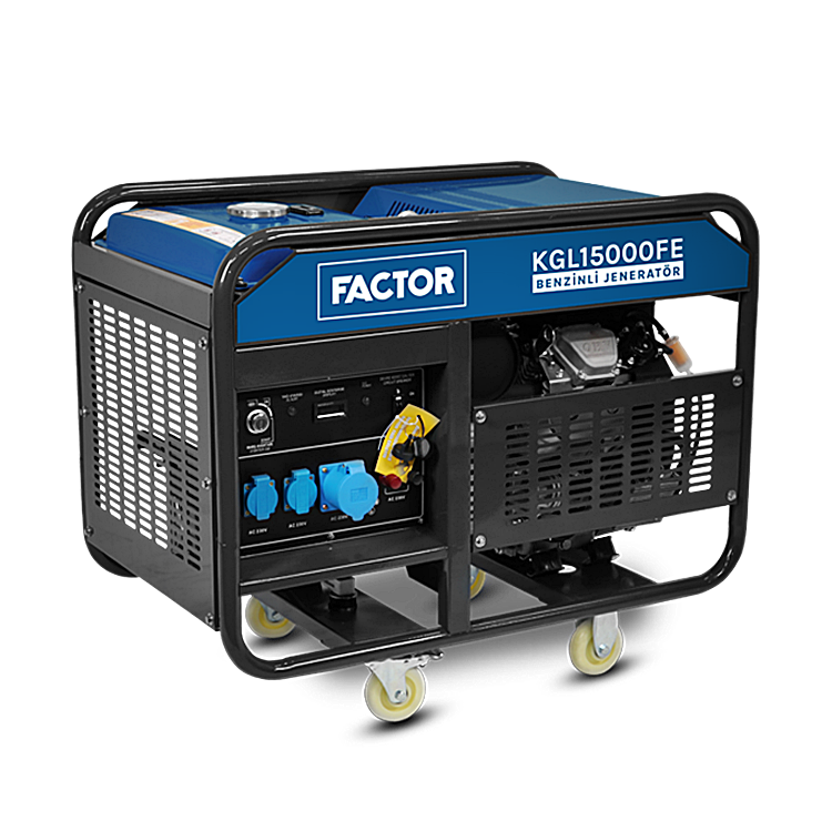 Factor FCKGL15000FE 15 kVA Marşlı Monofaze Marşlı Benzinli Jeneratör | Profesyonel Güç Jeneratörü