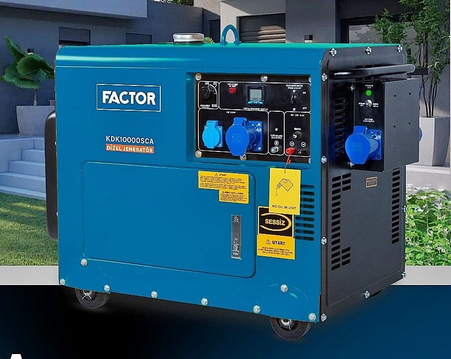 Factor KDK10000SCA Otomatik Kabinli Dizel Jeneratör 9,4 Kwa Marşlı