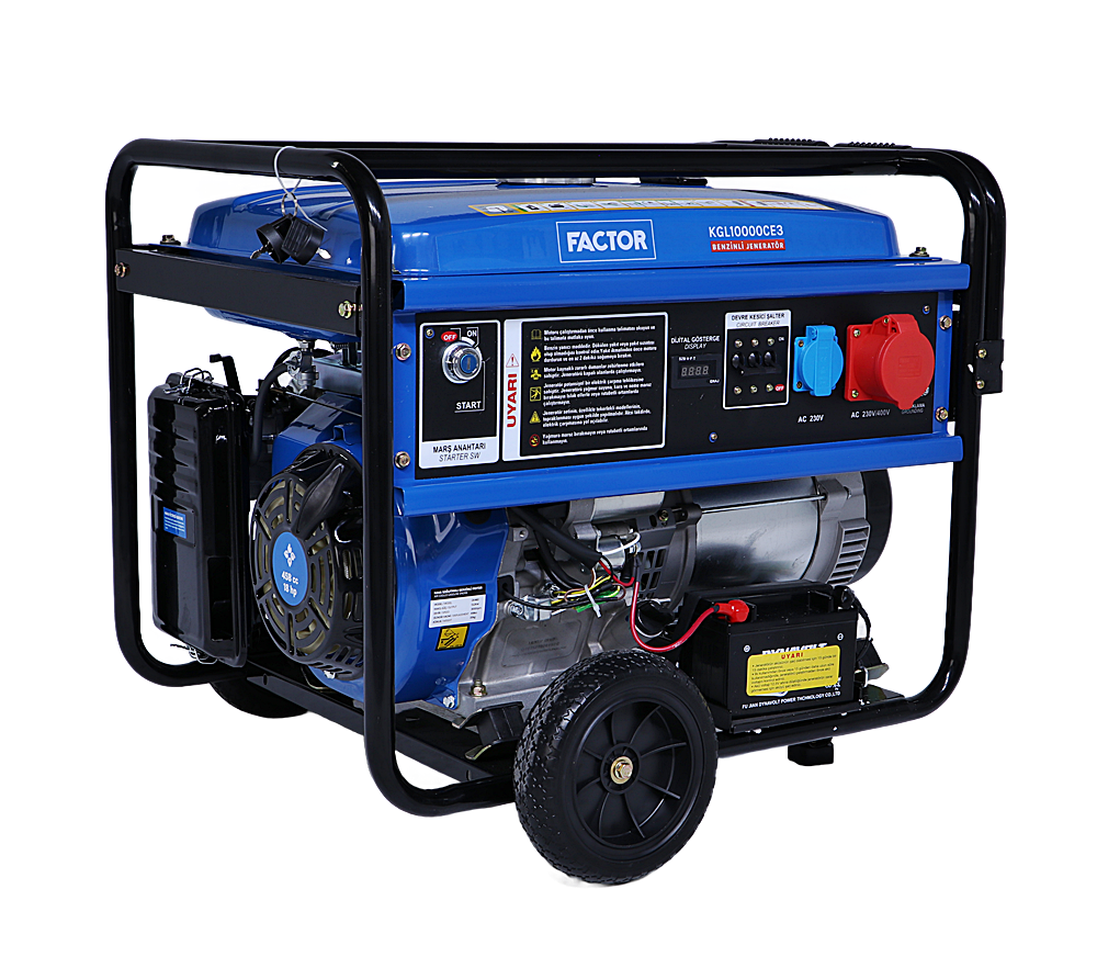Factor KGL10000CE3 10 kVA Benzinli Jeneratör – İpli ve Marşlı Güçlü Enerji Çözümü