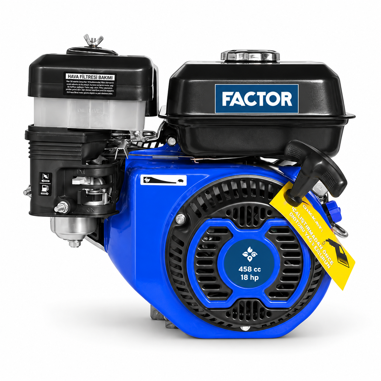 Factor MG460 18 HP Benzinli Motor – İpli Çalıştırma, Kamalı Mil