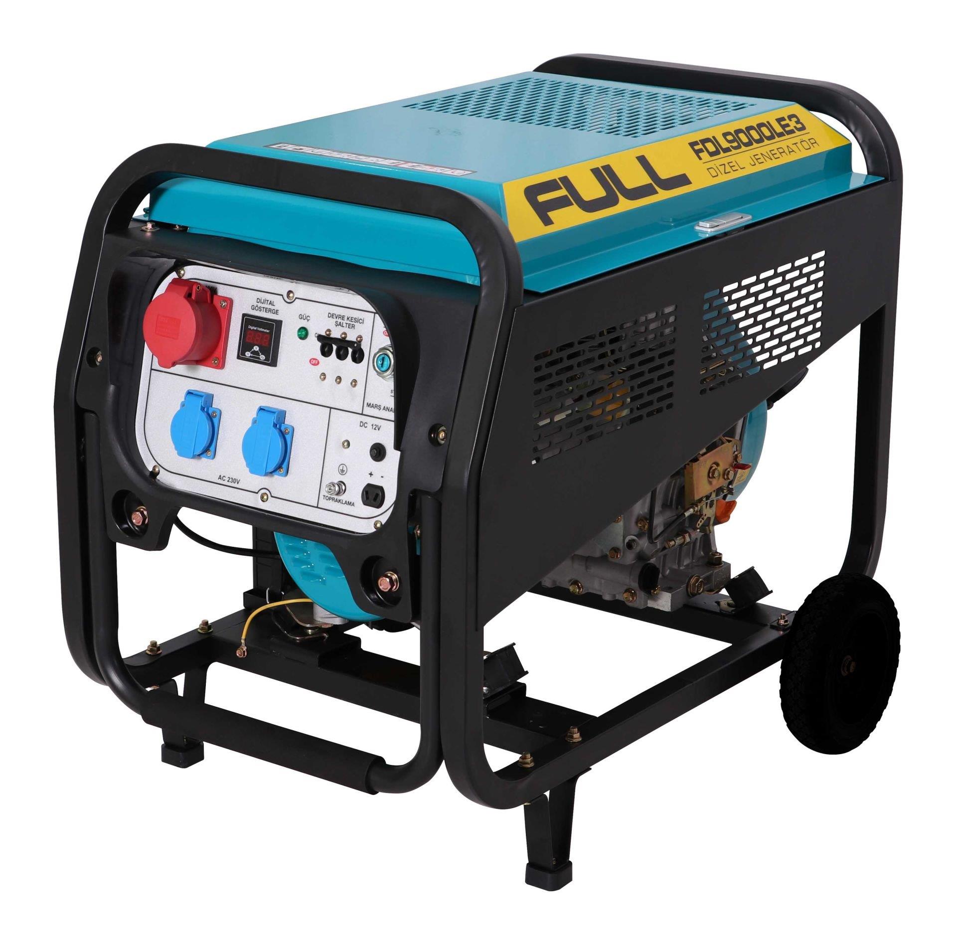 Full FDL9000LE3 Dizel Jeneratör 8,5 kVA İpli/Marşlı Trifaze