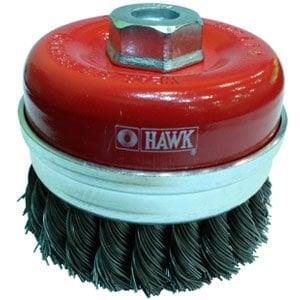 Hawk Gri Burma Telli M14 Vidalı Çanak Fırça 80mm