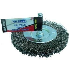 Hawk Gri Telli Pimli Daire Fırça 75x10 mm
