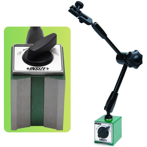 Insize 6208-80A Universal Manyetik Komparatör Standı | Ayarlı Manyetik Taban Ölçüm Ayağı