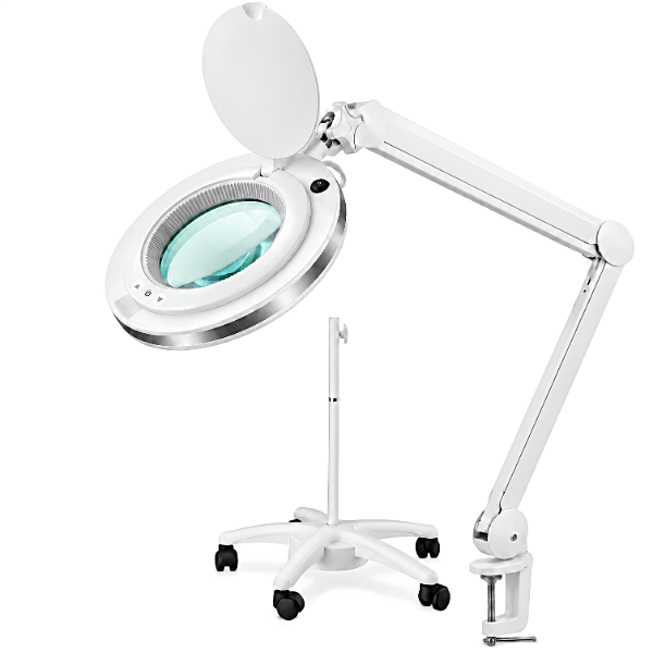 Loyka 6017 Ayaklı LED Büyüteç 5X - T5 Tekerlekli Işıklı Büyüteç