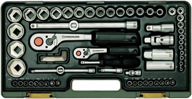 Proxxon 1/4'' & 1/2'' Cırcır Kollu 65 Parça Lokma ve Bits Takımı