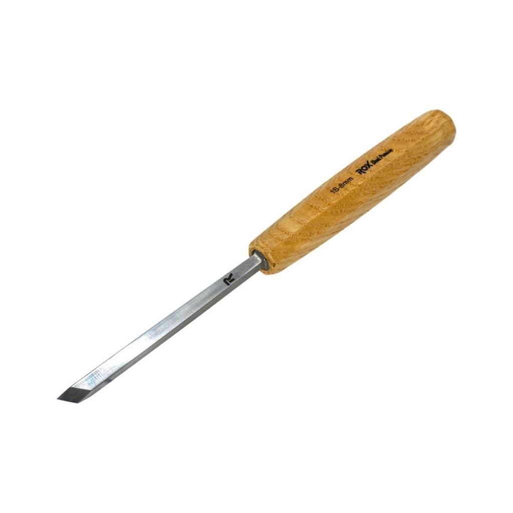 Rox Wood 0139 Premium Düz Oyma Iskarpela 8 mm | Karbon Çelik Ahşap Oyma Keskisi