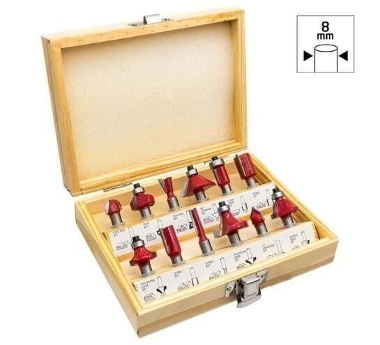 ROX WOOD 12 Parça Ahşap Freze Seti 8mm sap