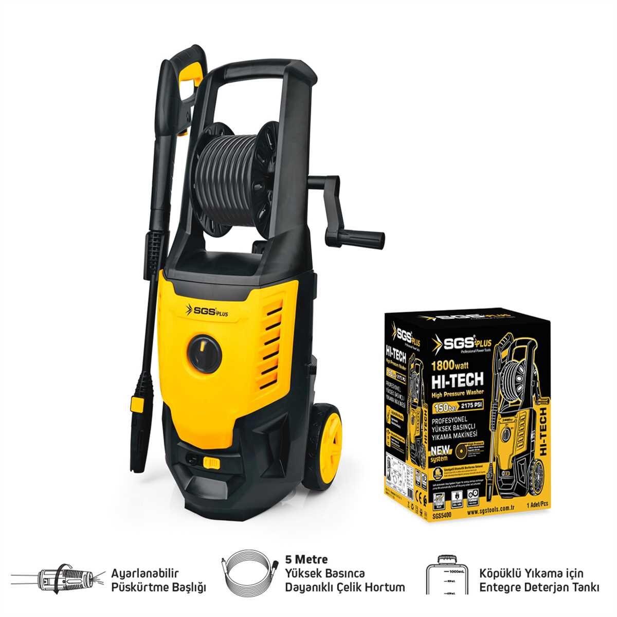 SGS 5400 Yüksek Basınçlı Yıkama Makinası 1800 W /150 Bar