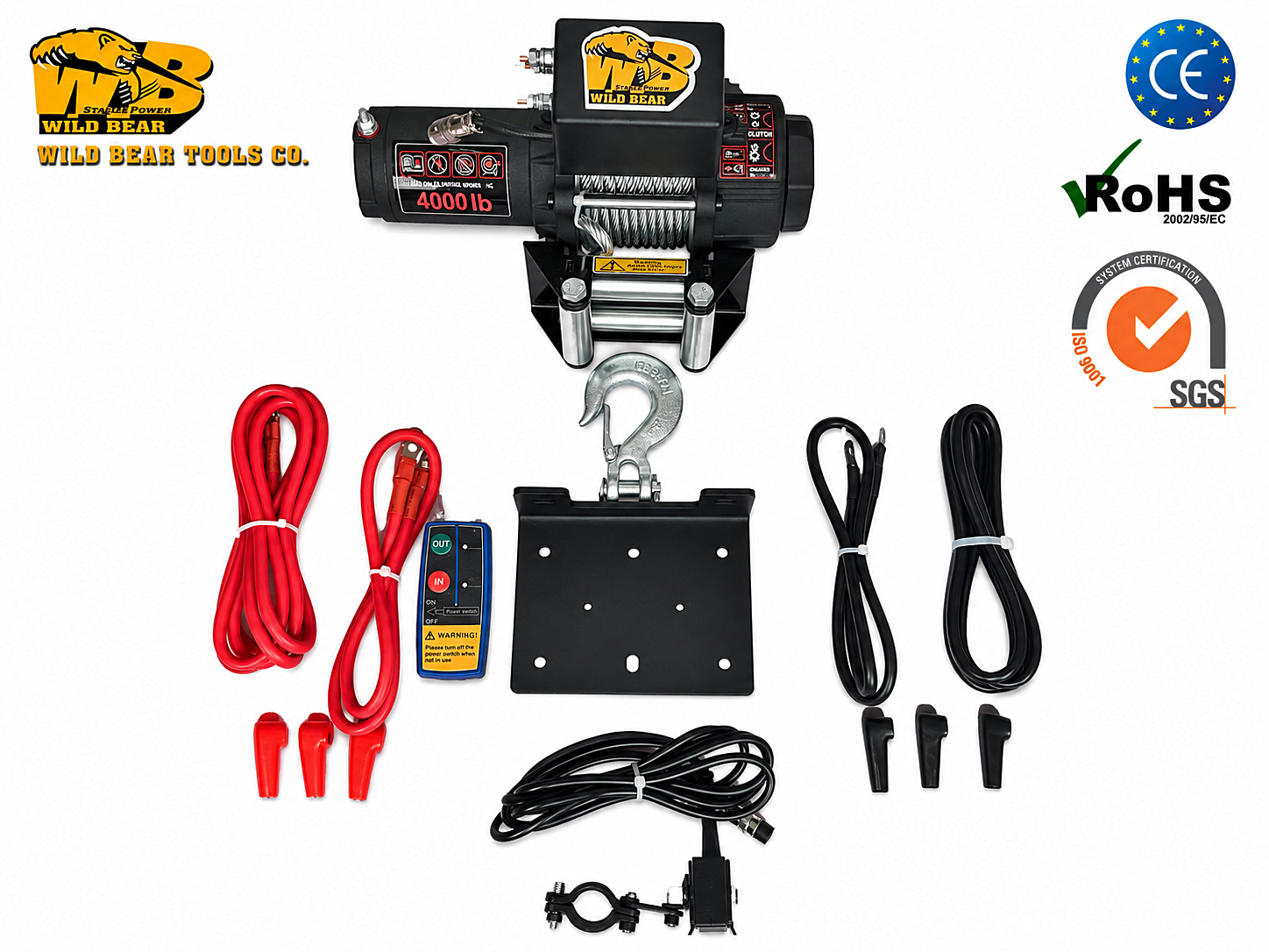 Wild Bear Tornado 4000 LB 12V Tekne ve ATV Vinci – Uzaktan Kumandalı