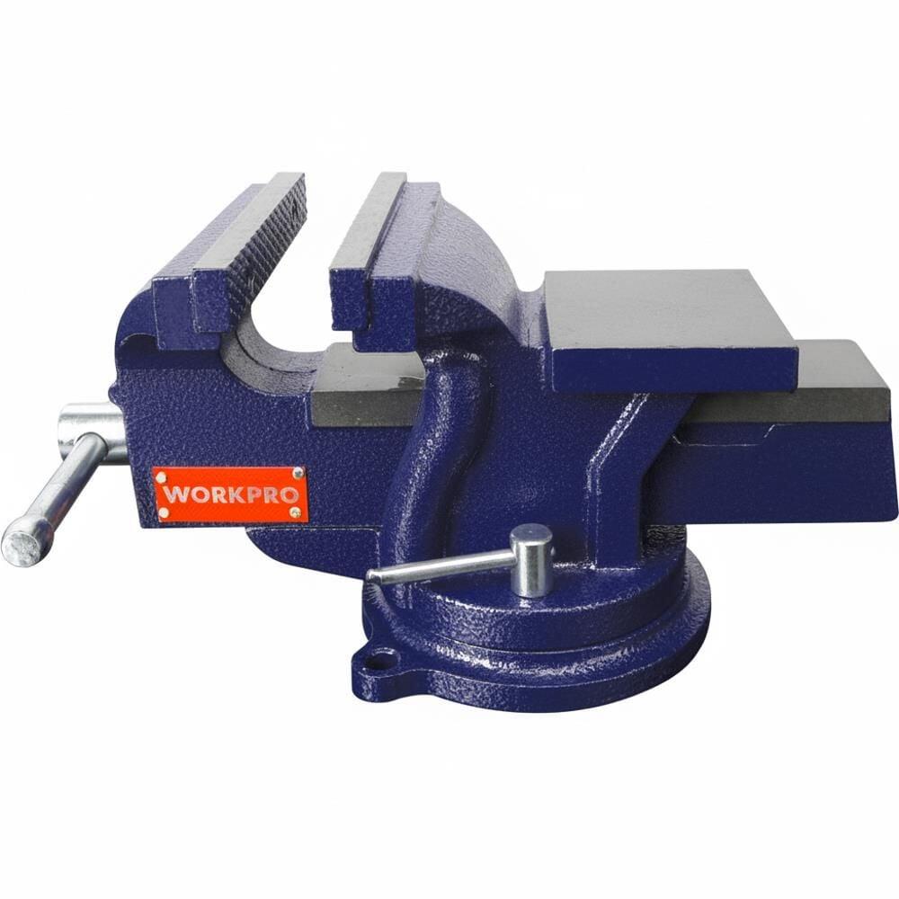 WORKPRO WP233006 125 mm Döner Tabanlı Örslü Tezgâh Mengenesi | Profesyonel Döküm Mengene