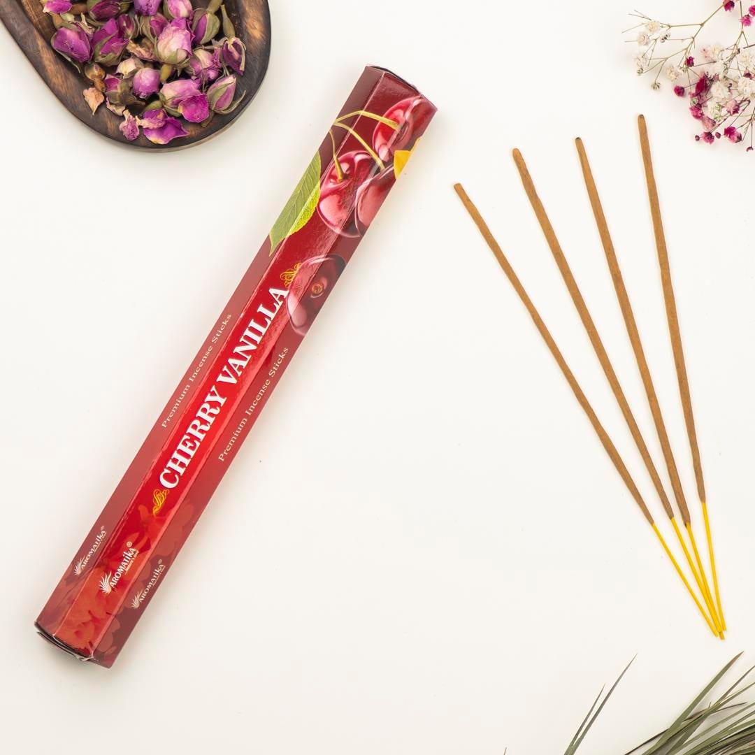  Aromatika Kiraz & Vanilya Aromalı Premium Çubuk Tütsü