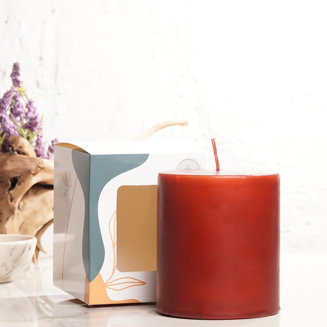 10x10 cm Mitr Kahverengi Silindir Mum