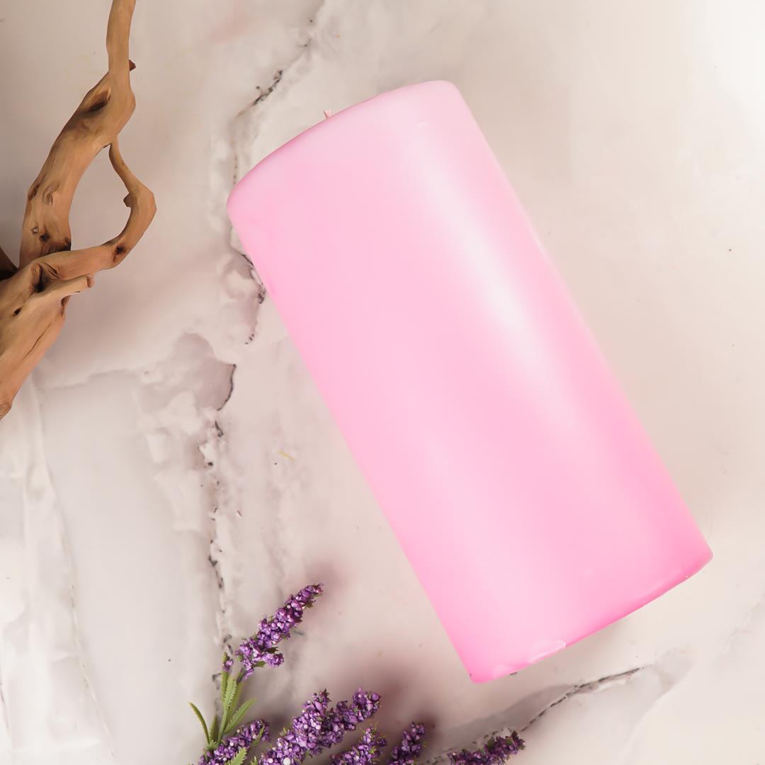 20x10 cm Mitr Pembe Silindir Mum