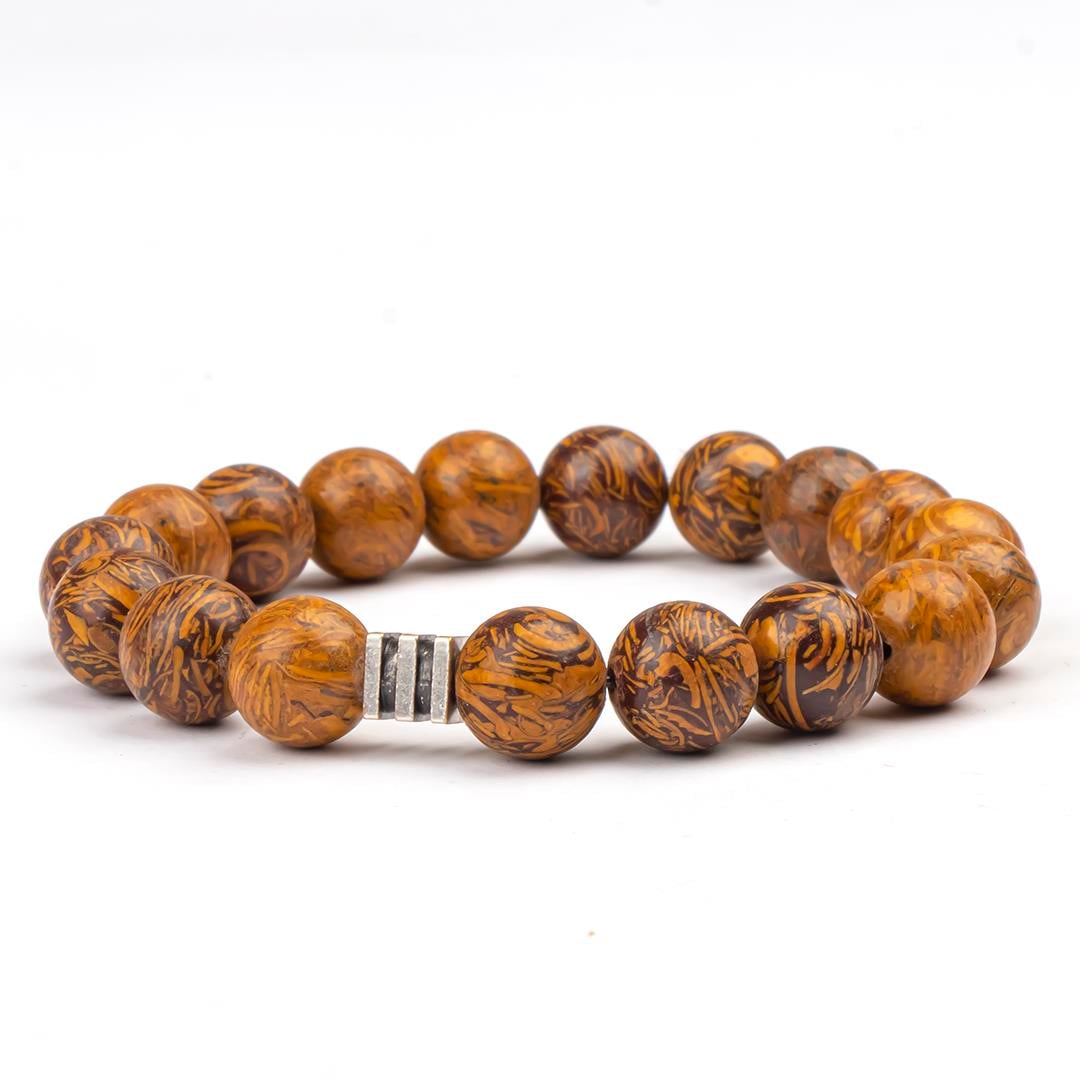 Ağaç Jasper Doğal Taş Bileklik (10 mm) – Doğanın Fısıltısı