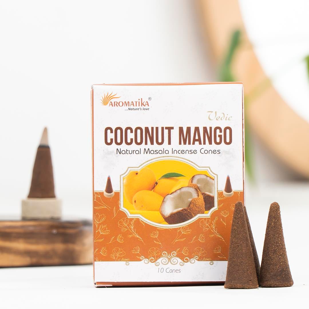 Aromatika Hindistan Cevizi & Mango Aromalı Konik Tütsü