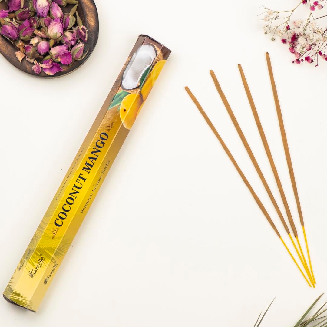 Aromatika Hindistan Cevizi & Mango Aromalı Premium Çubuk Tütsü