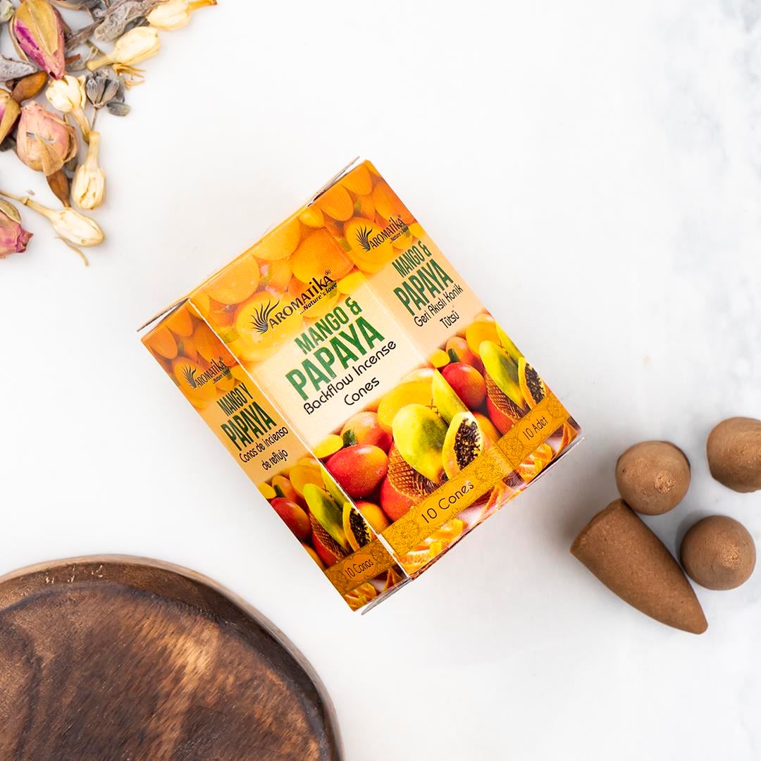 Aromatika Mango Papaya Aromalı Geri Akışlı Şelale Tütsü