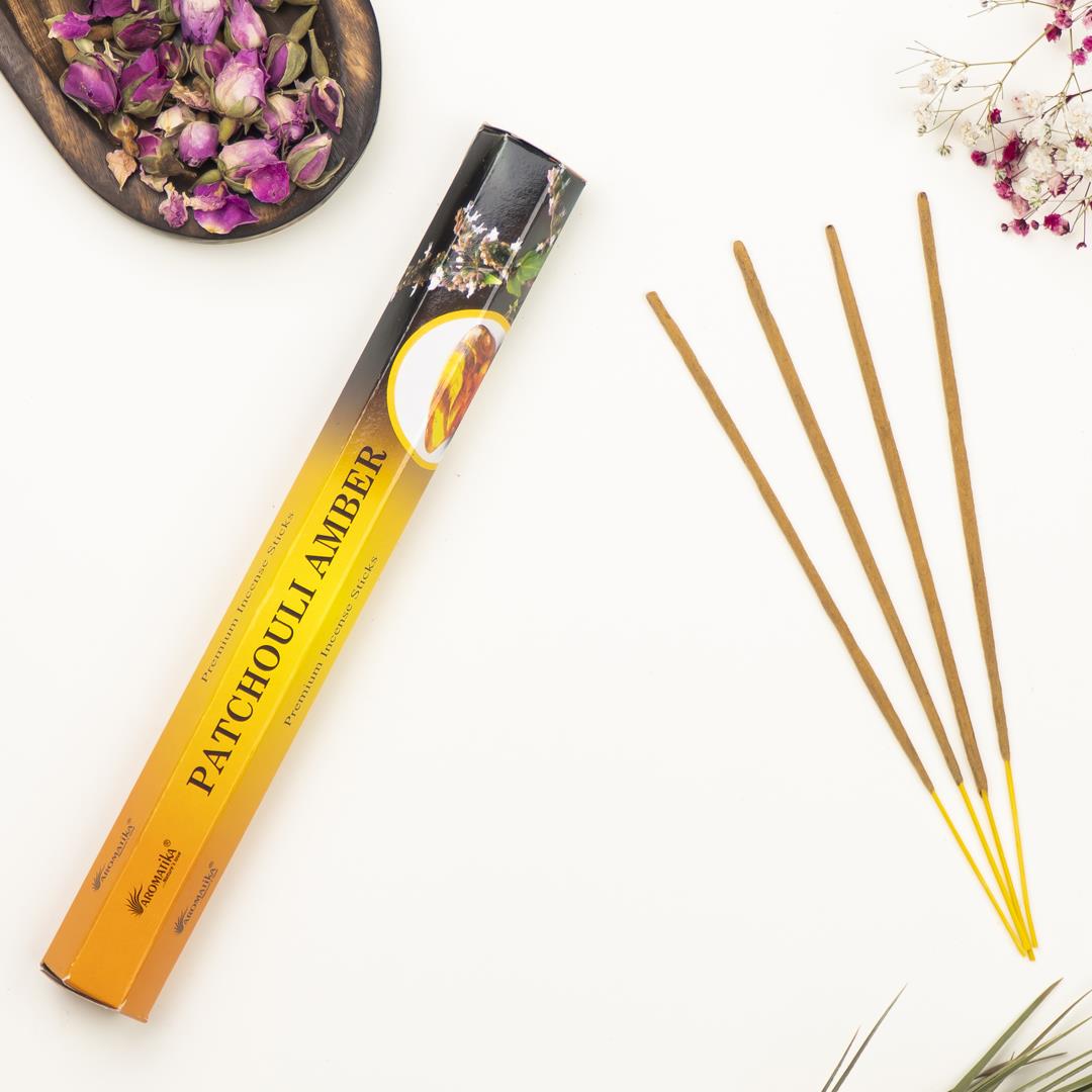 Aromatika Paçuli & Amber Aromalı Premium Çubuk Tütsü