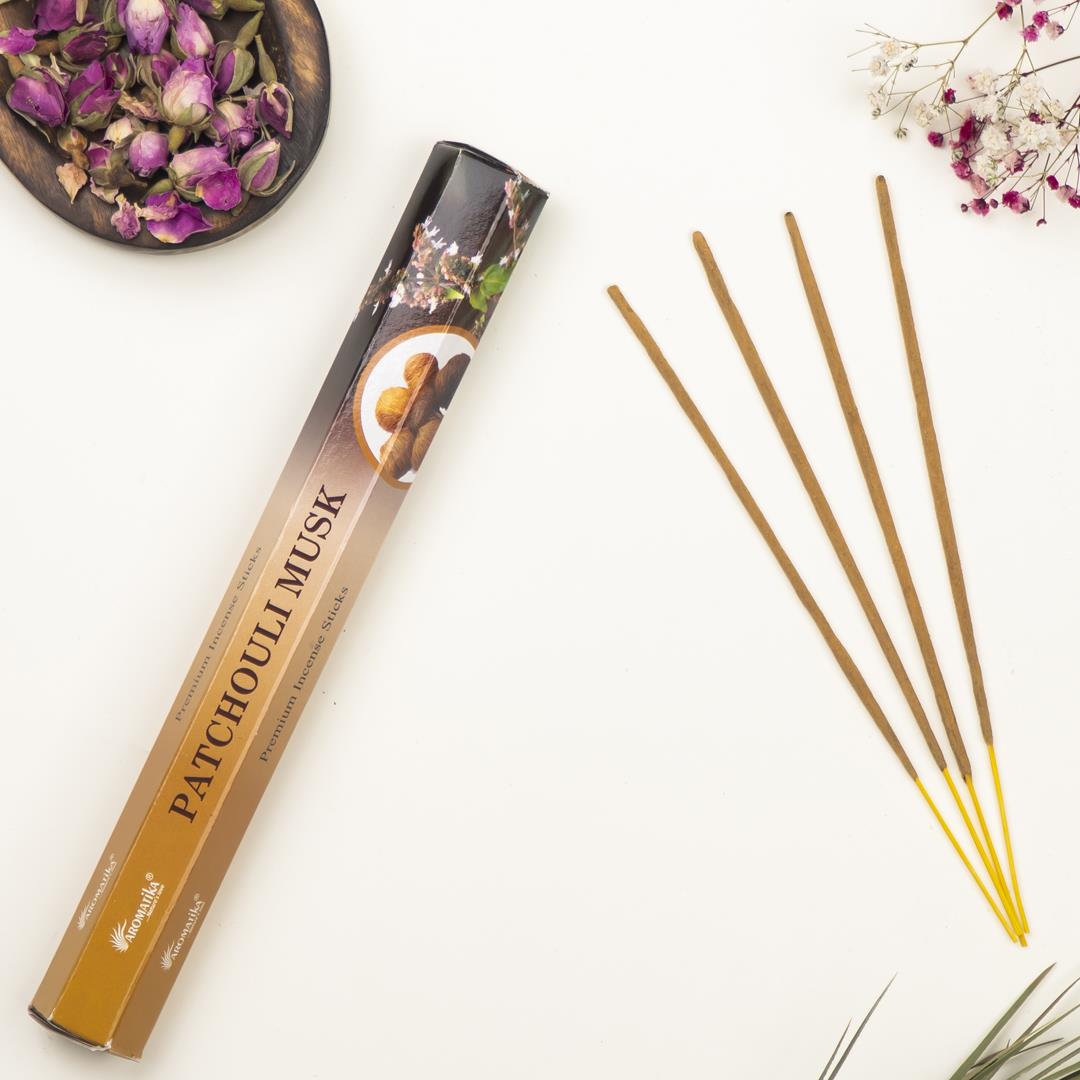 Aromatika Paçuli & Misk Aromalı Premium Çubuk Tütsü