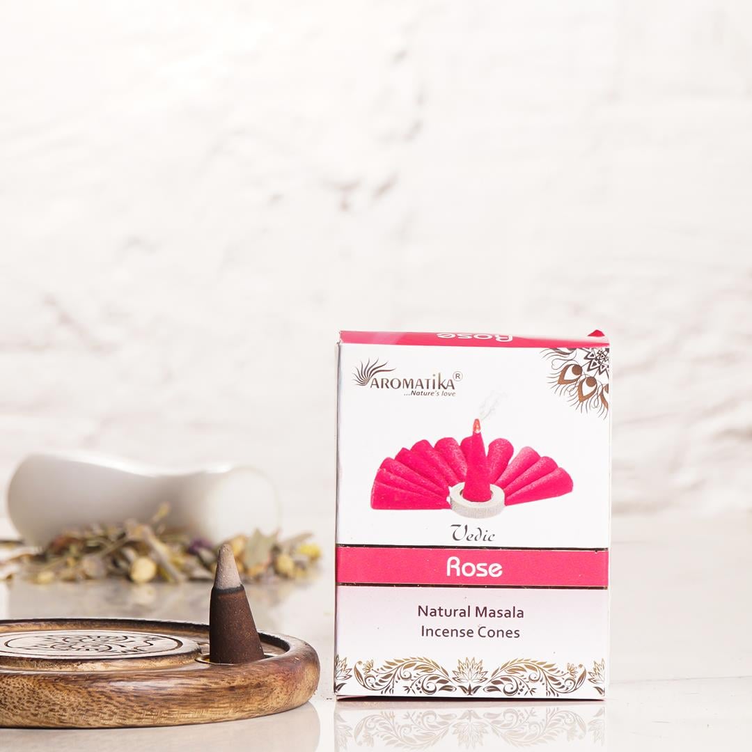 Aromatika Rose Kokulu Konik Tütsü