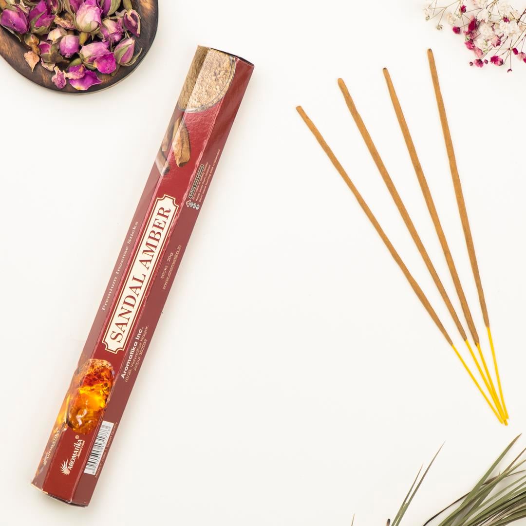 Aromatika Sandal Amber Aromalı Premium Çubuk Tütsü: 
