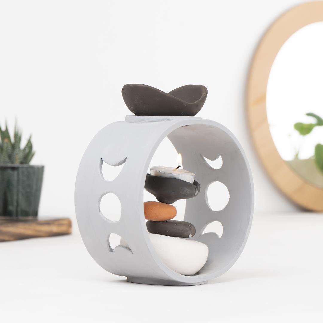 Bhava Feminine Gray El Yapımı Seramik Buhurdanlık