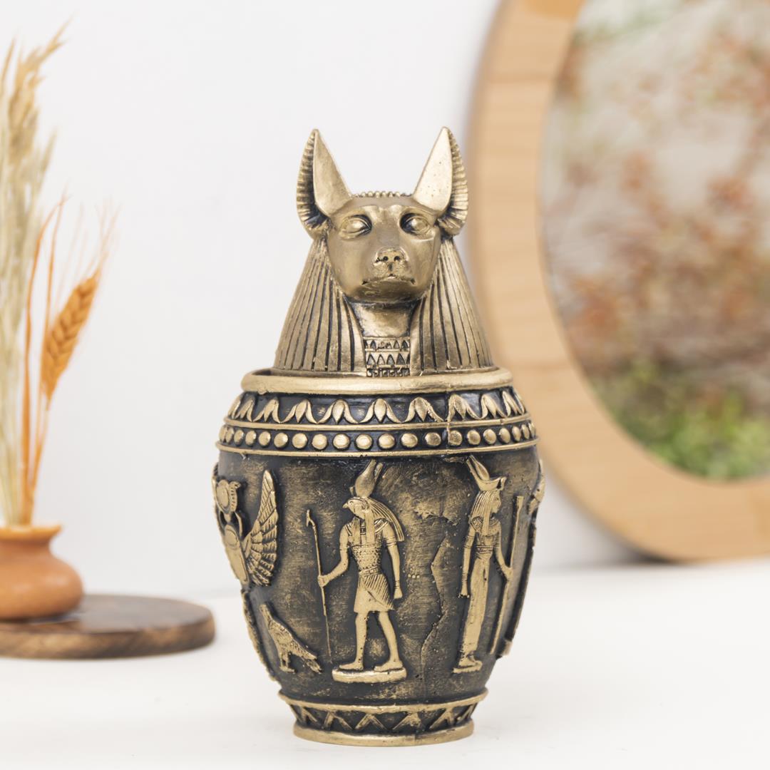 Dekoratif Gold Anubis Küp