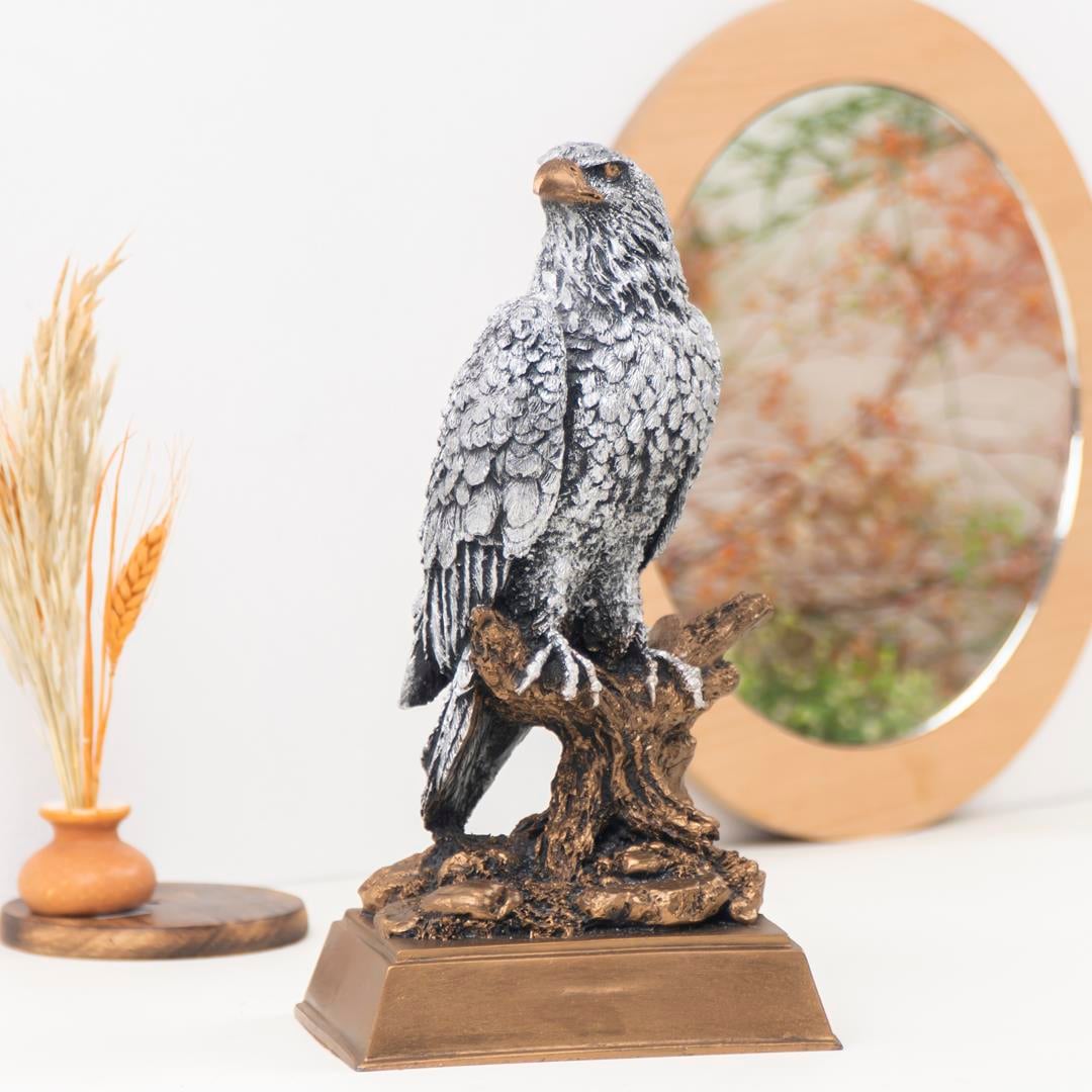 Dekoratif Kartal Silver Biblo