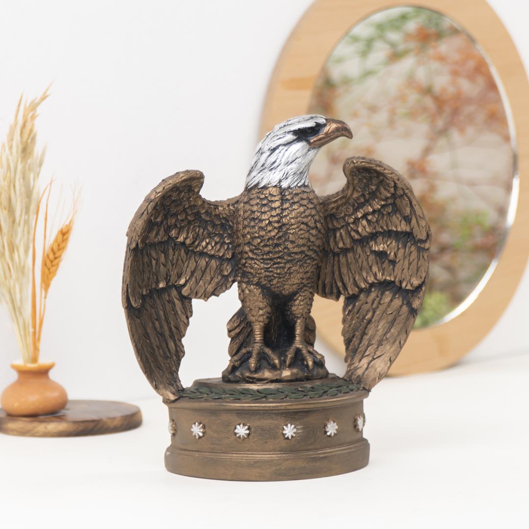 Dekoratif Kartal Silver Gold Heykel