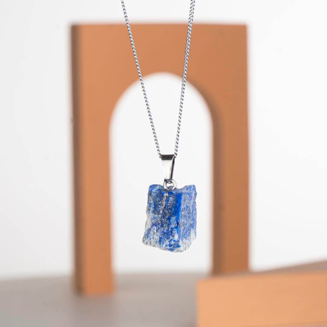 Ham Lapis Lazuli Doğal Taş Kolye