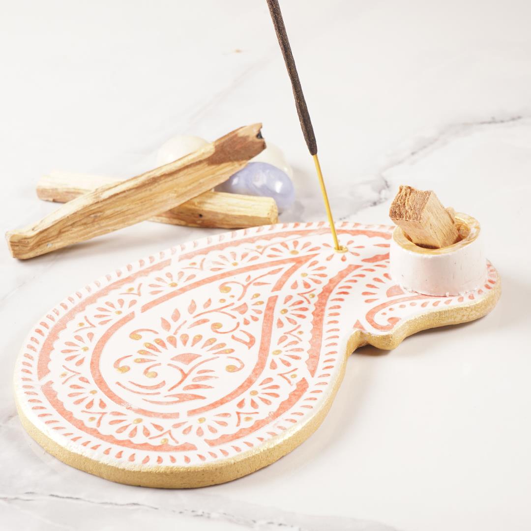Handmade Pateh Temalı Kırmızı Palo Santo Tütsülük